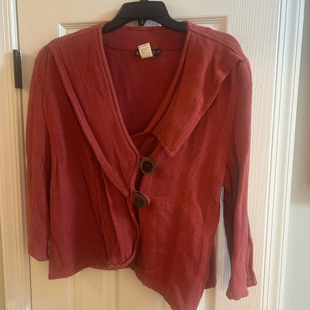 Red Button-Up Cardigan - Picture 1 of 2
